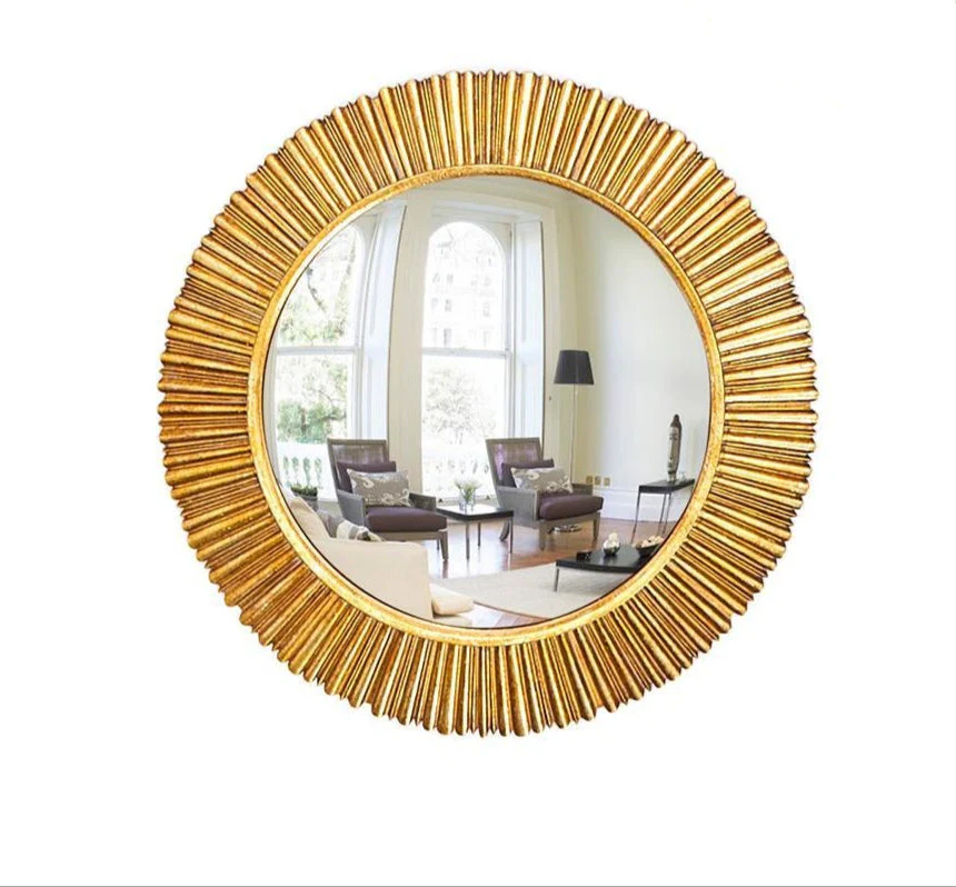 Gold Leaf Convex Wall Mirror - Image 6
