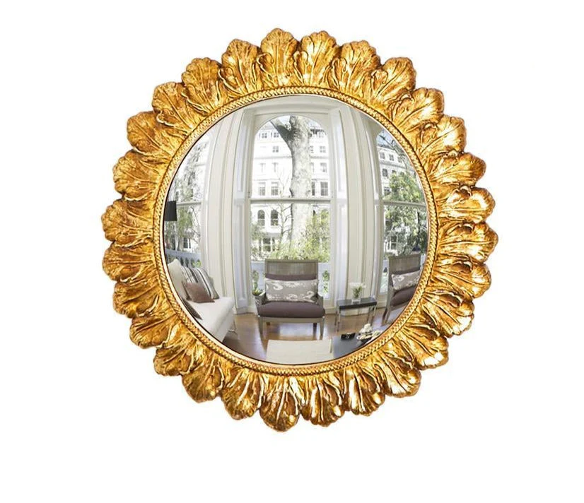 Gold Leaf Convex Wall Mirror - Image 7
