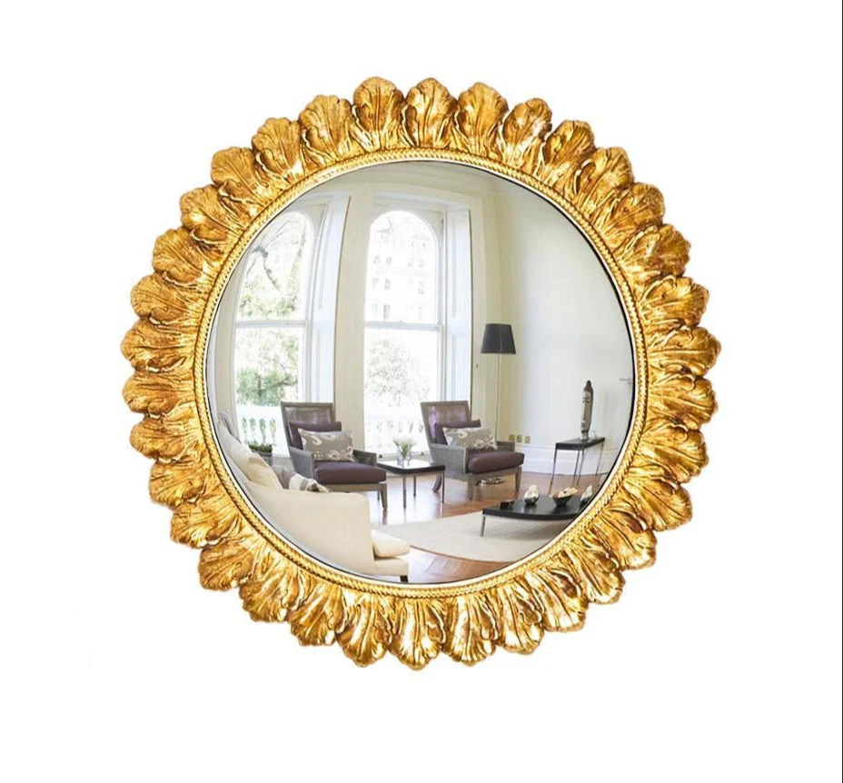 Gold Leaf Convex Wall Mirror - Image 8