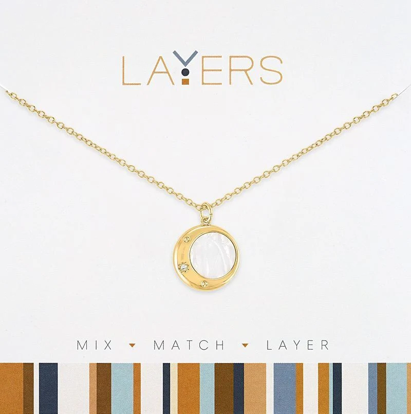 Gold Lunar Moon Layers Necklace