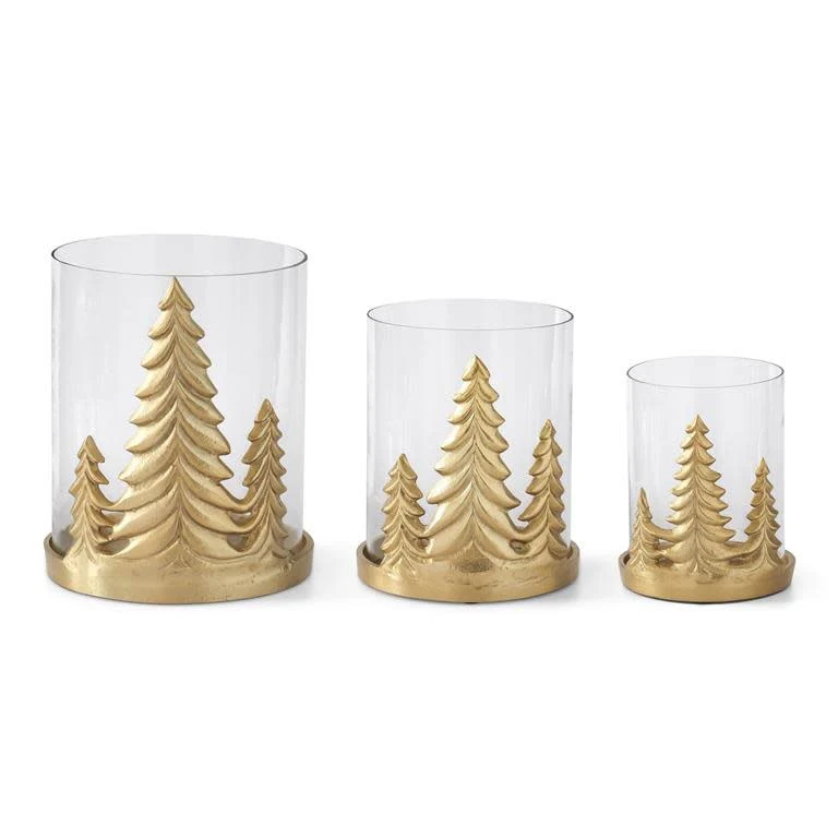Gold Metal Christmas Tree Hurricanes