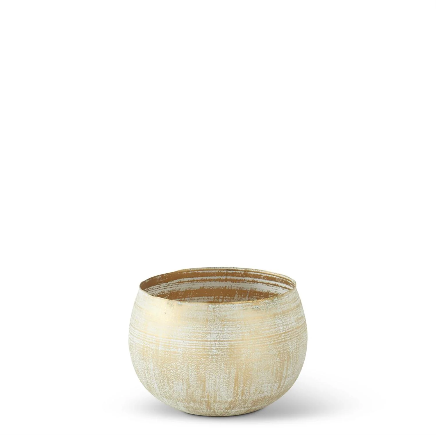 Gold Metal Whitewashed Bowl - Image 6