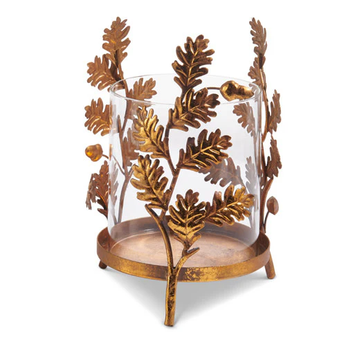 Gold Oak Leaf Base with Glass Insert - Image 3