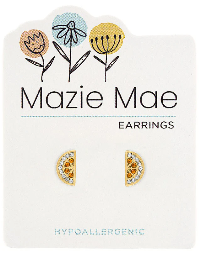Gold Orange Slice Stud Mazie Mae Earring