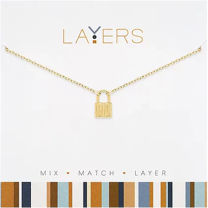 Gold Padlock Layers Necklace