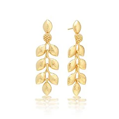 Golden Laurel Dangle Earrings - Gold