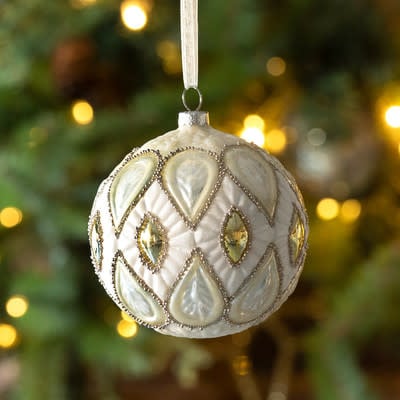 Golden Pearl Pattern Ball Ornament