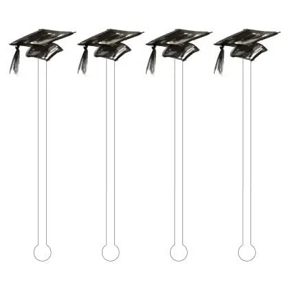Graduation Cap Acrylic Stir Sticks