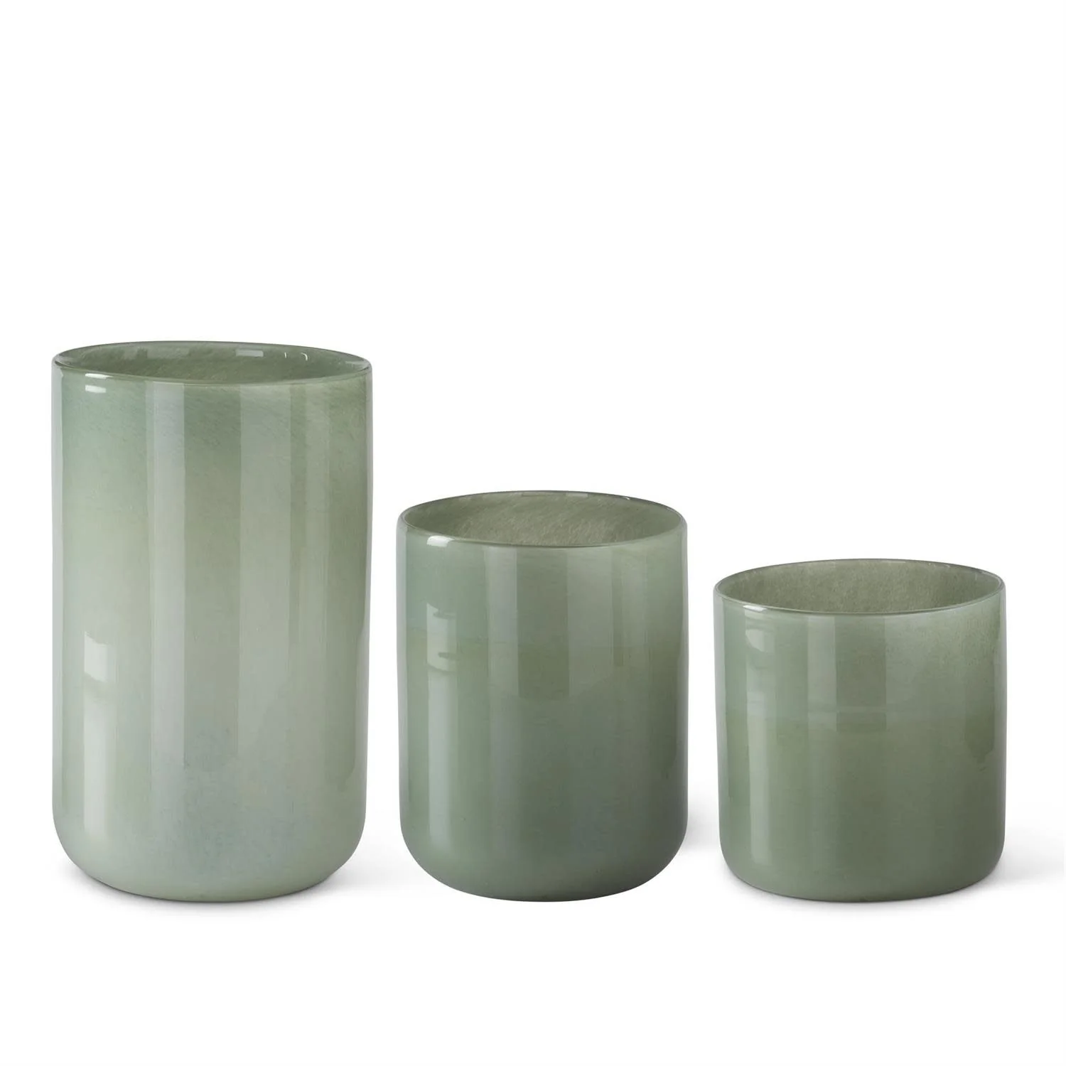 Green Glass Cylinder Vase