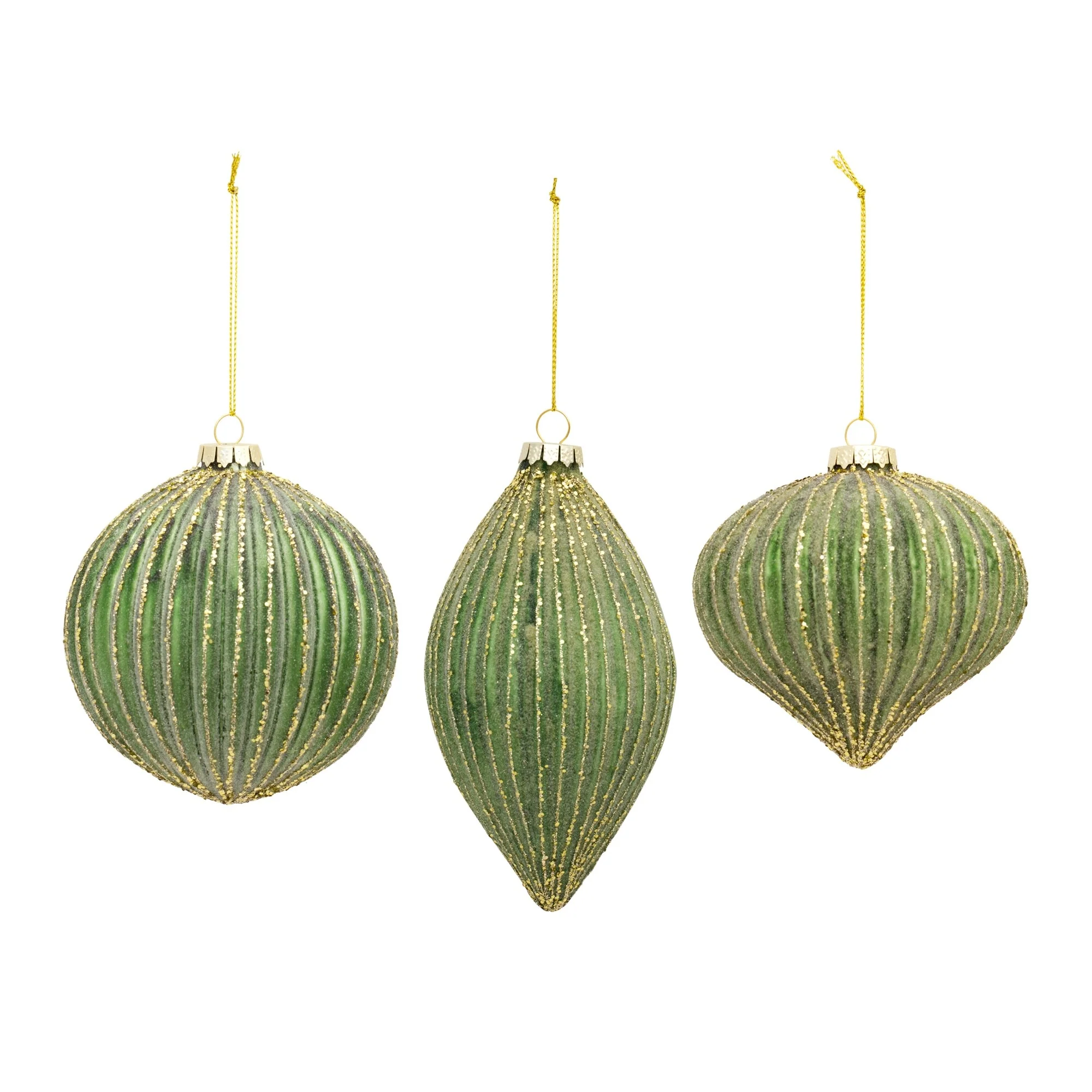 Green Glass Ornament - Sold Individually