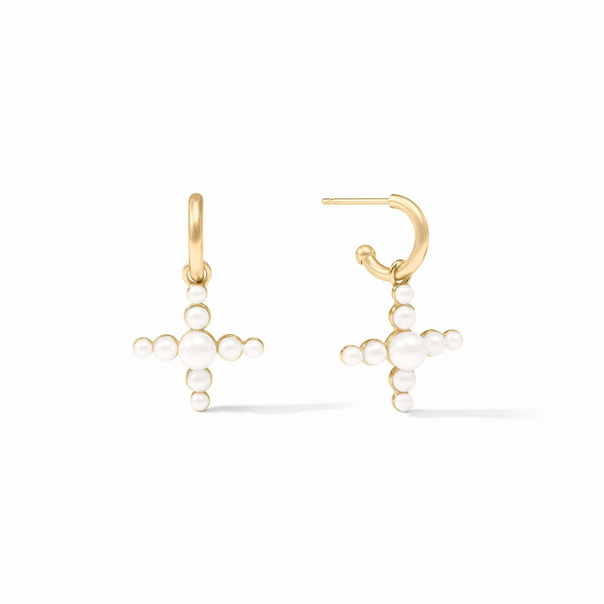 Gumdrop Cross Hoop & Charm Earring - Image 2