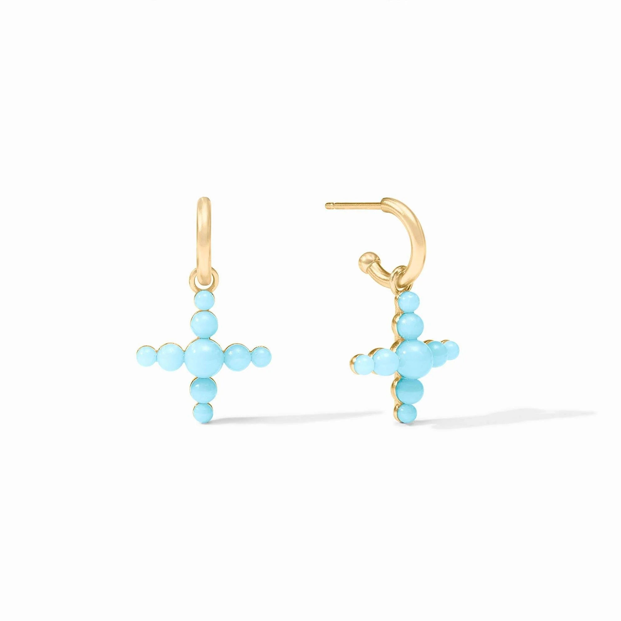 Gumdrop Cross Hoop & Charm Earring - Image 3