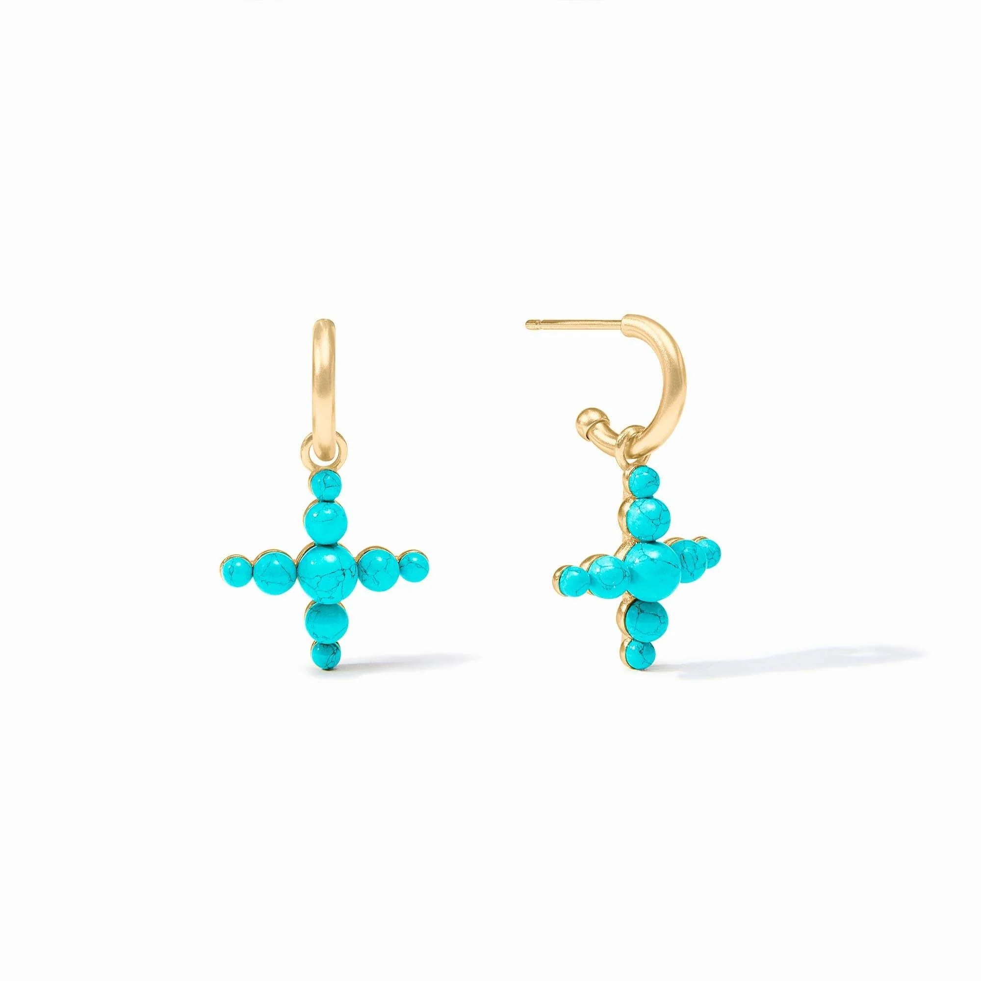 Gumdrop Cross Hoop & Charm Earring - Image 4