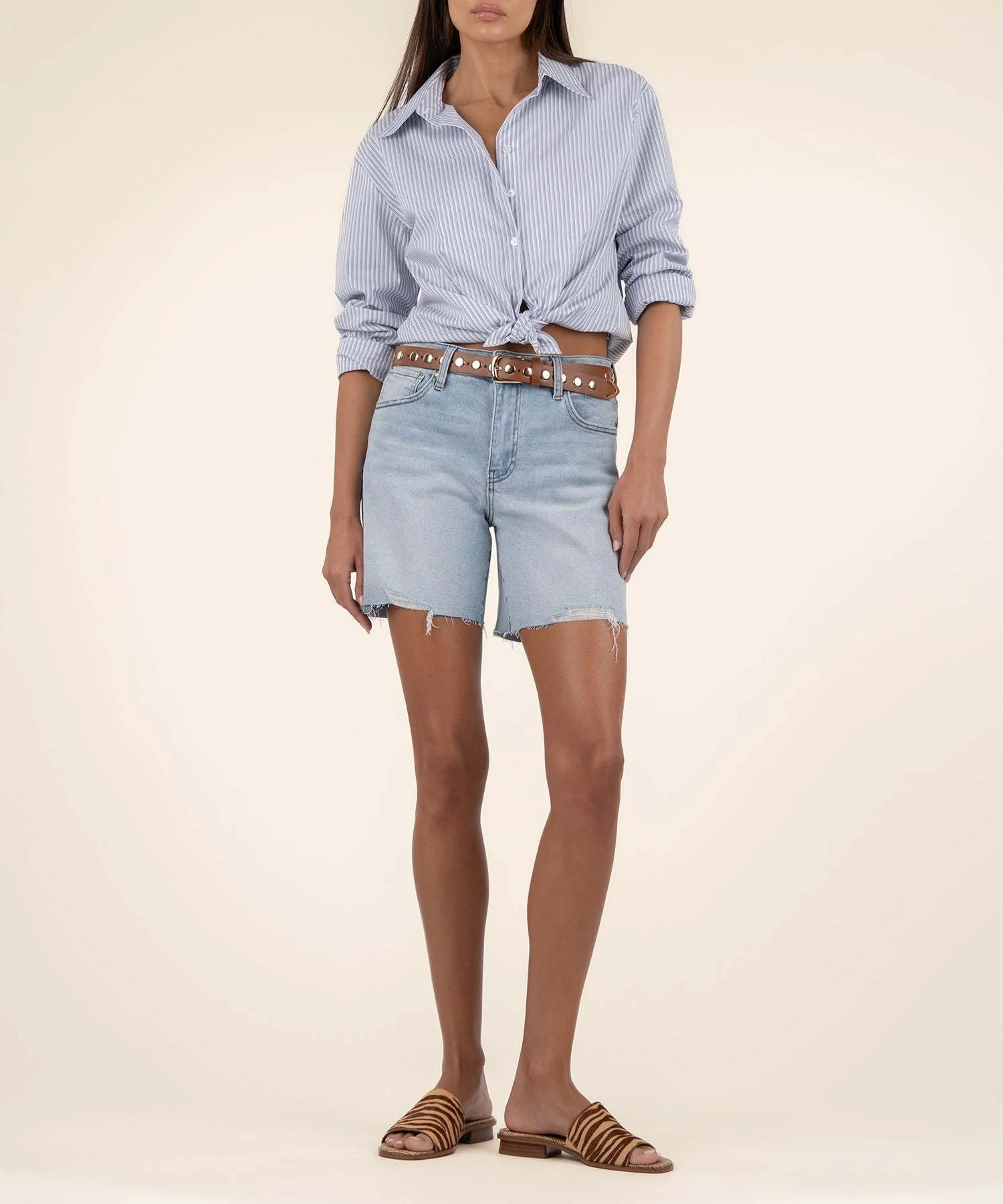 Hailey High Rise Short with Raw Hem - Image 6