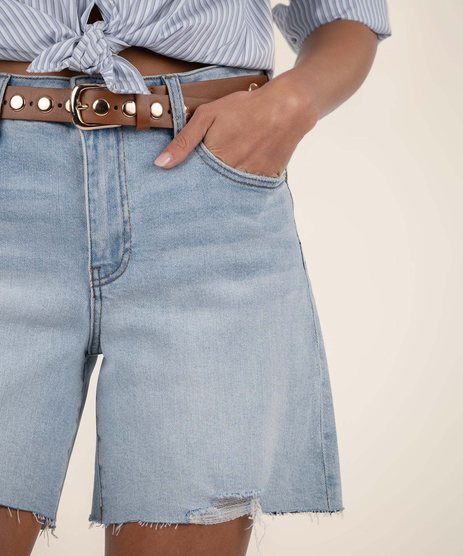 Hailey High Rise Short with Raw Hem - Image 9