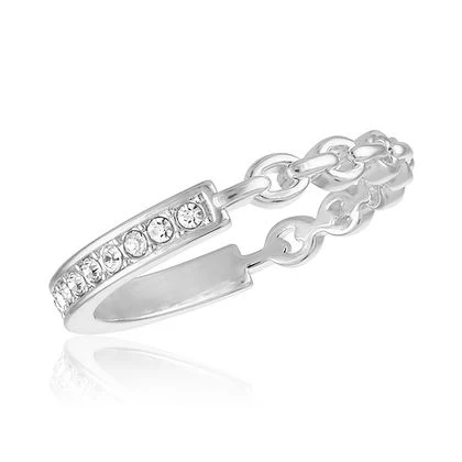 Half Chain Half CZ Stack Ring - Image 3