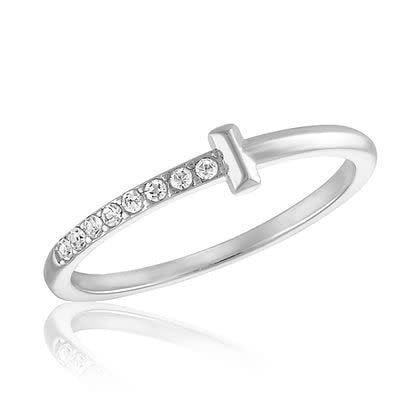 Half CZ "T" Stack Ring - Image 2