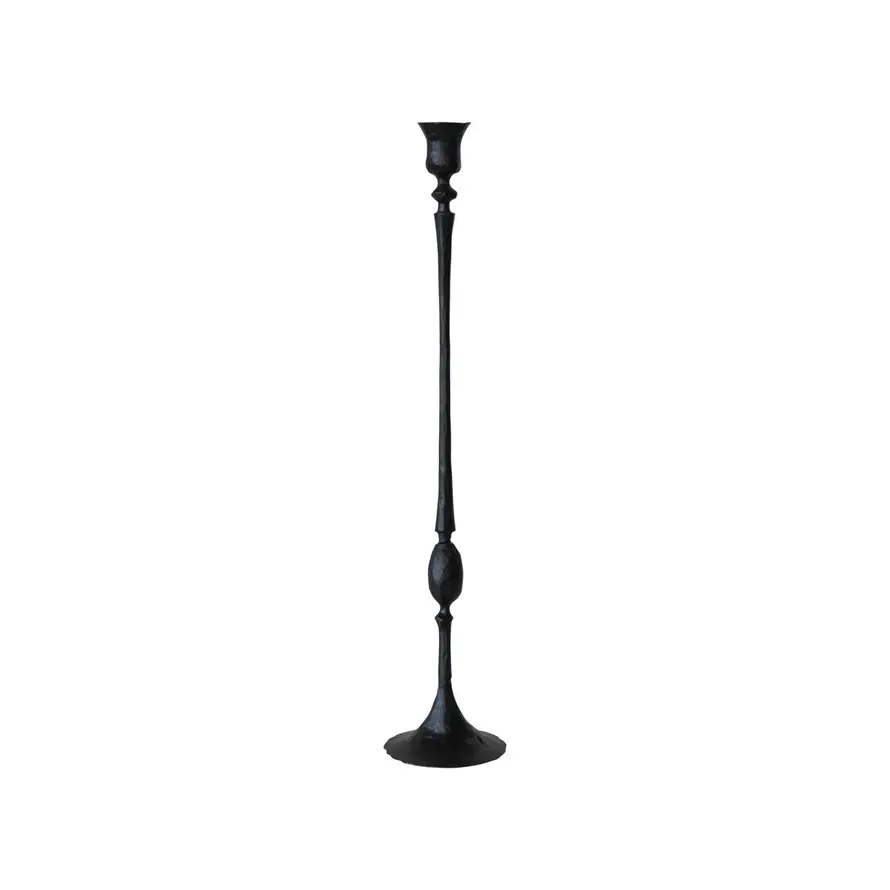 Hand-Forged Cast Iron Taper Holder - Black