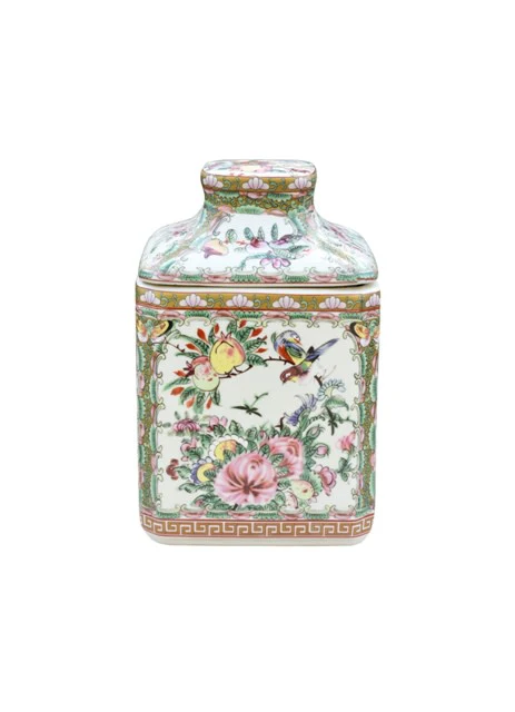 Handmade Porcelain Rose Medallion Candy Box