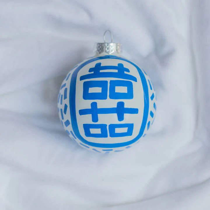HAND PAINTED Ornament - Double Happiness - Sold Individually - Image 3
