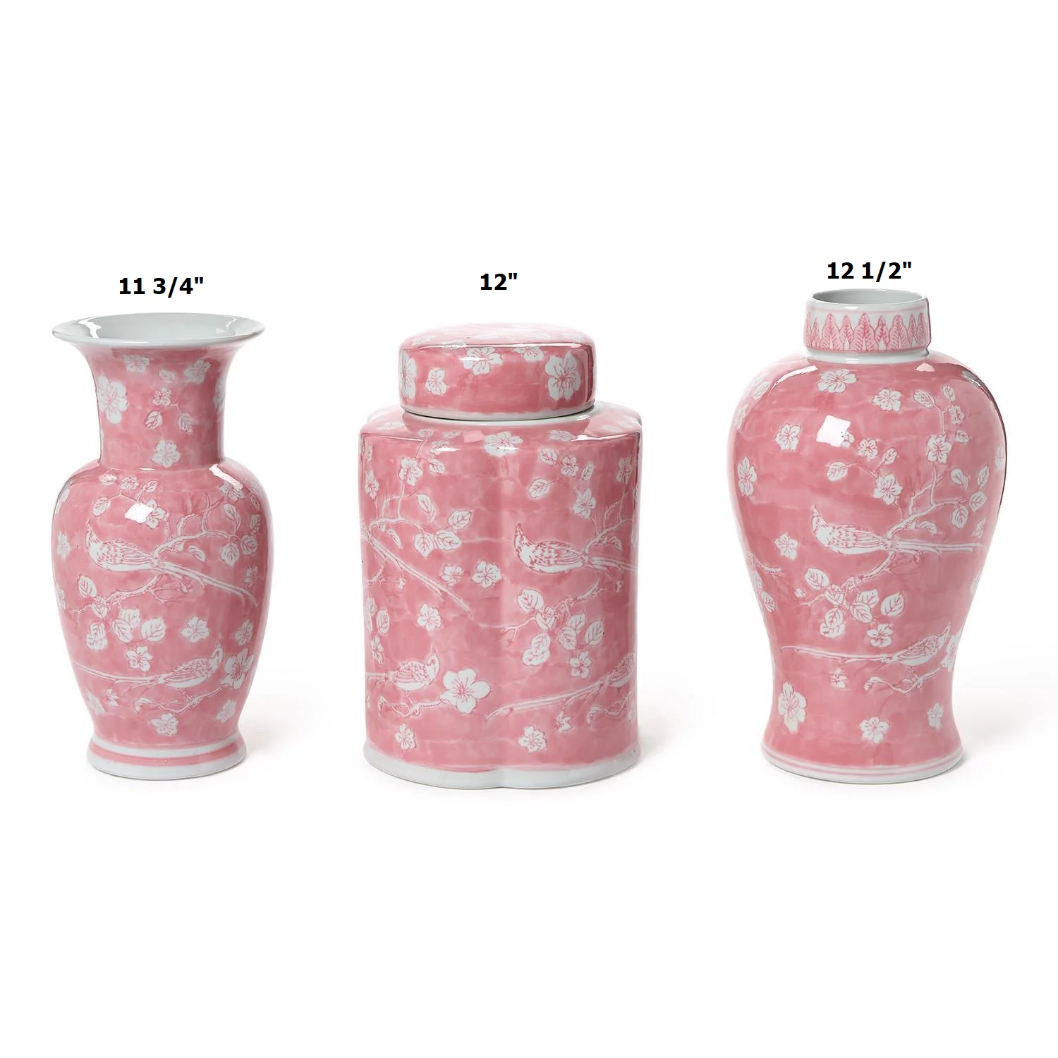 Hand-Painted Pink Chinoiserie Vases/Jar