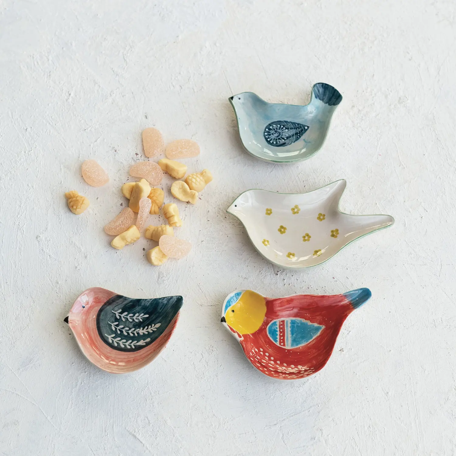Hand-Painted Stoneware Bird Shaped Dish - Image 2
