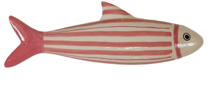 Hand-Painted Stoneware Fish Wall Décor - Image 3