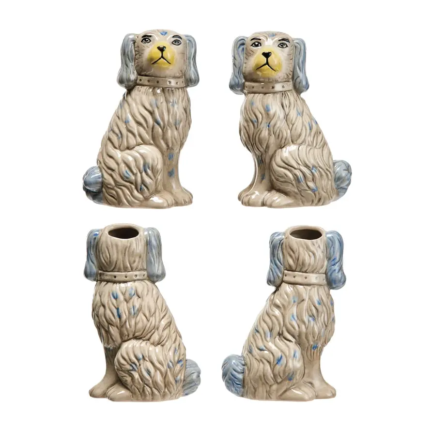 Hand-Painted Vintage Reproduction Vase Blue