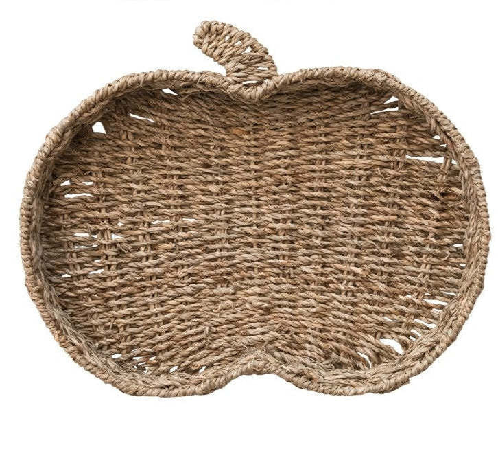 Hand-Woven Seagrass Pumpkin Shaped Trays - Image 2