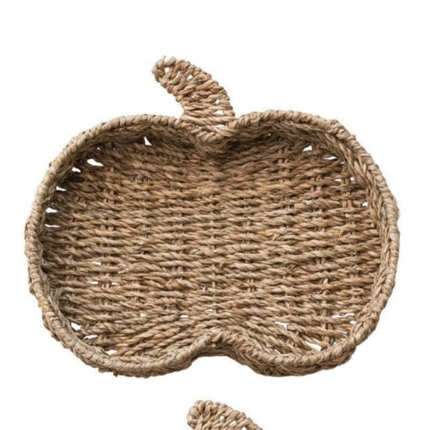Hand-Woven Seagrass Pumpkin Shaped Trays - Image 3