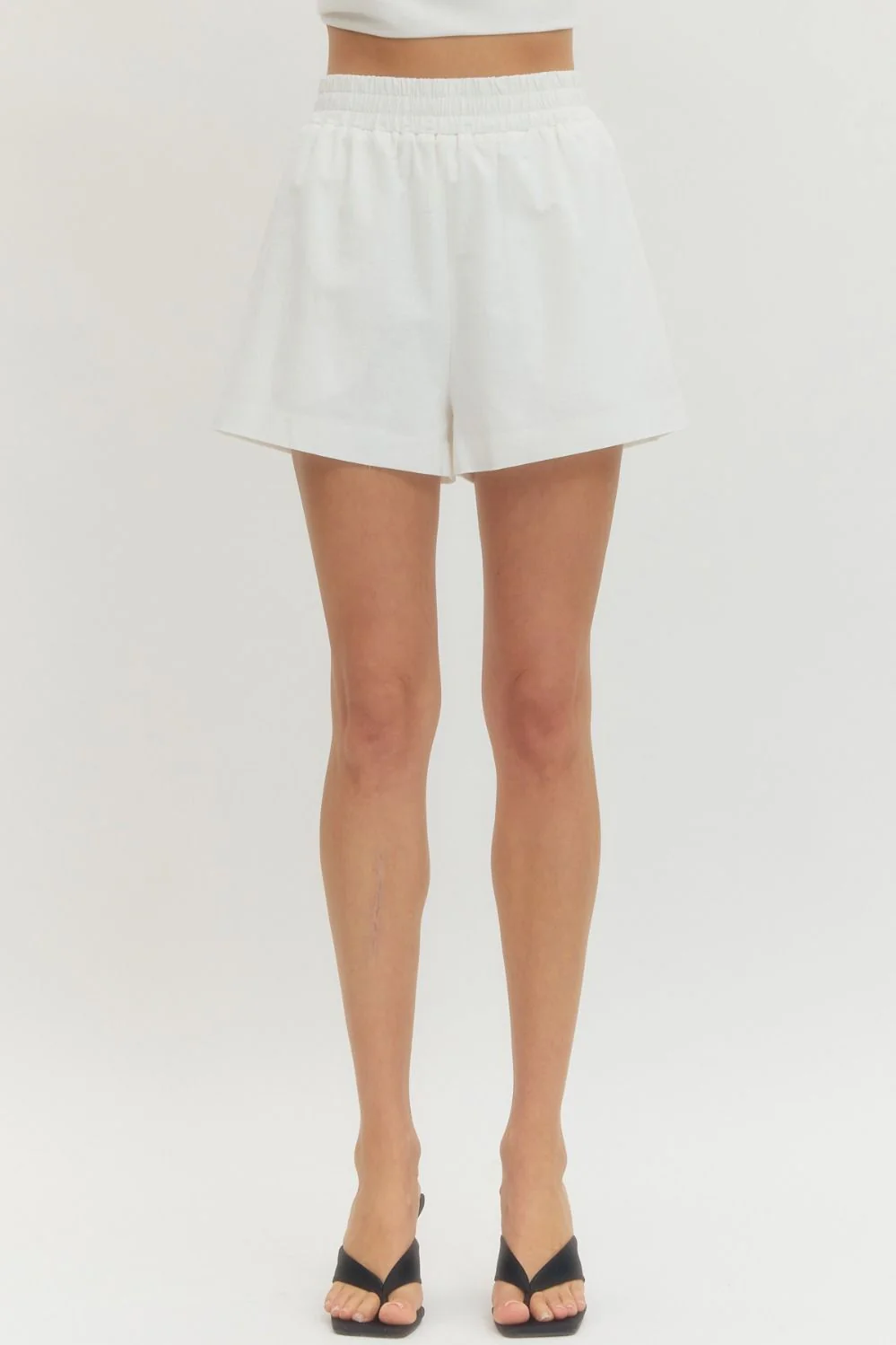 Hannah Solid Elastic Waist Shorts - Image 16