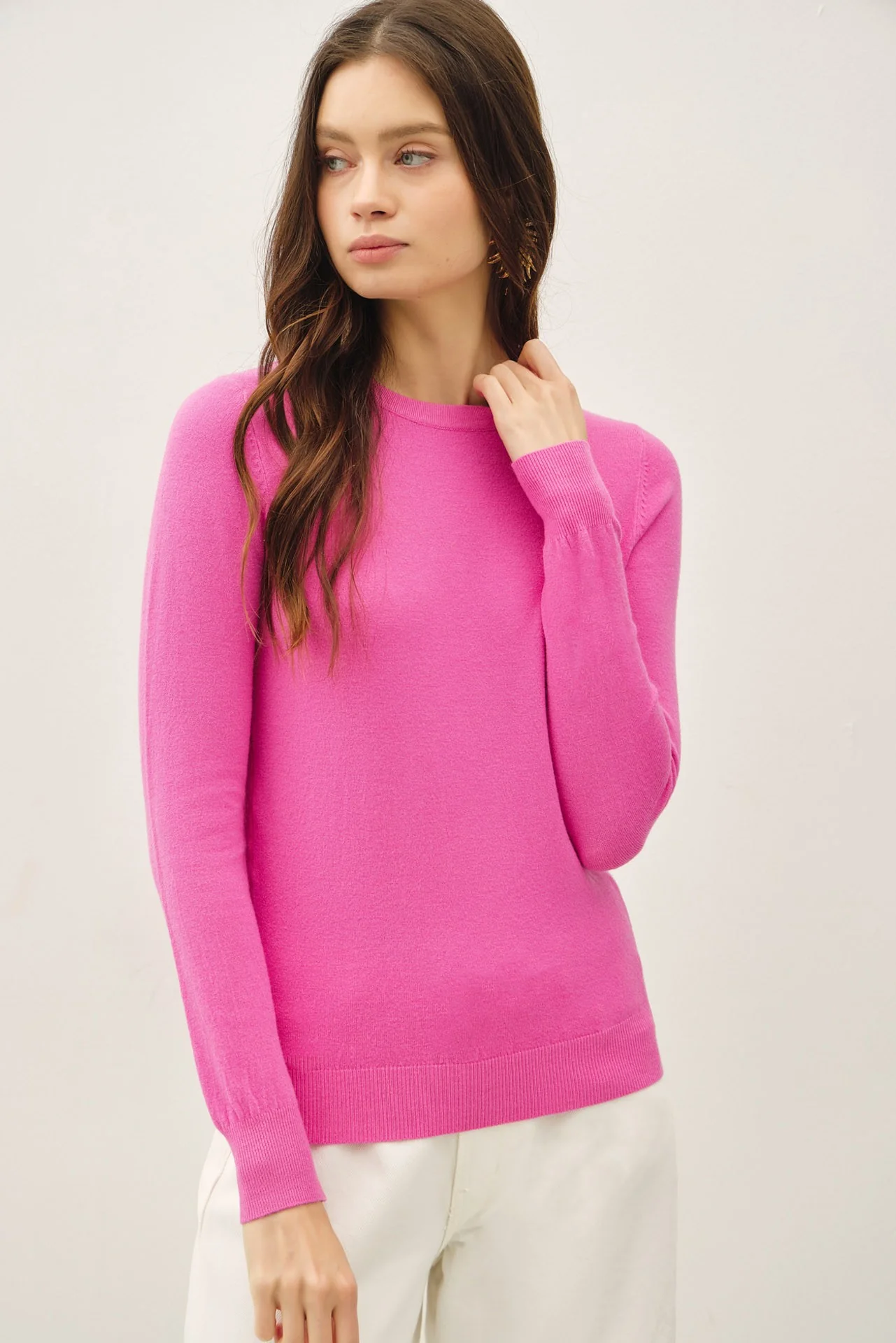 Harper Viscose Crew Neck Soft Knit Sweater - Image 5
