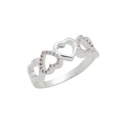 Heart CZ Stack Ring - Image 7