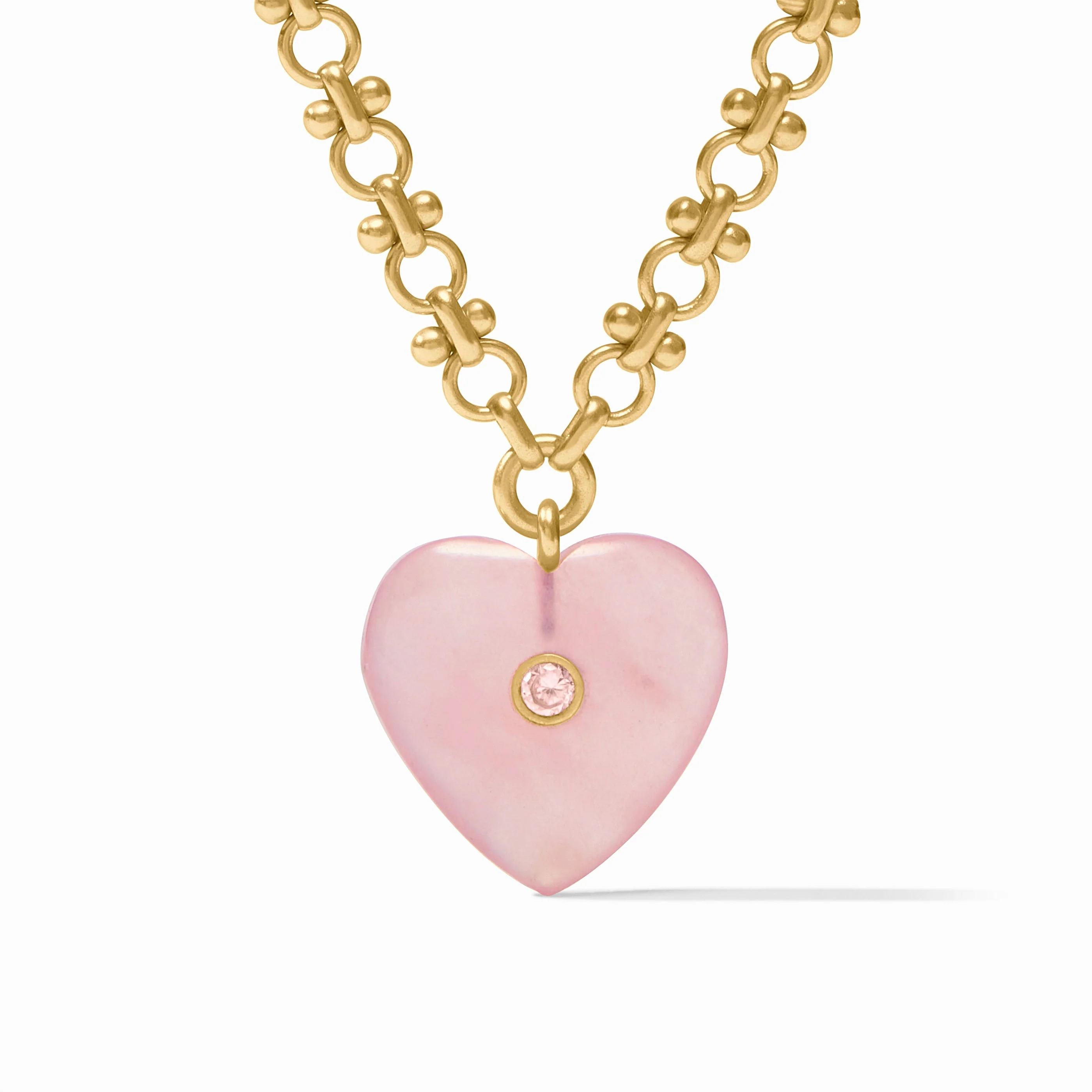 Heart Necklace Pink Quartz