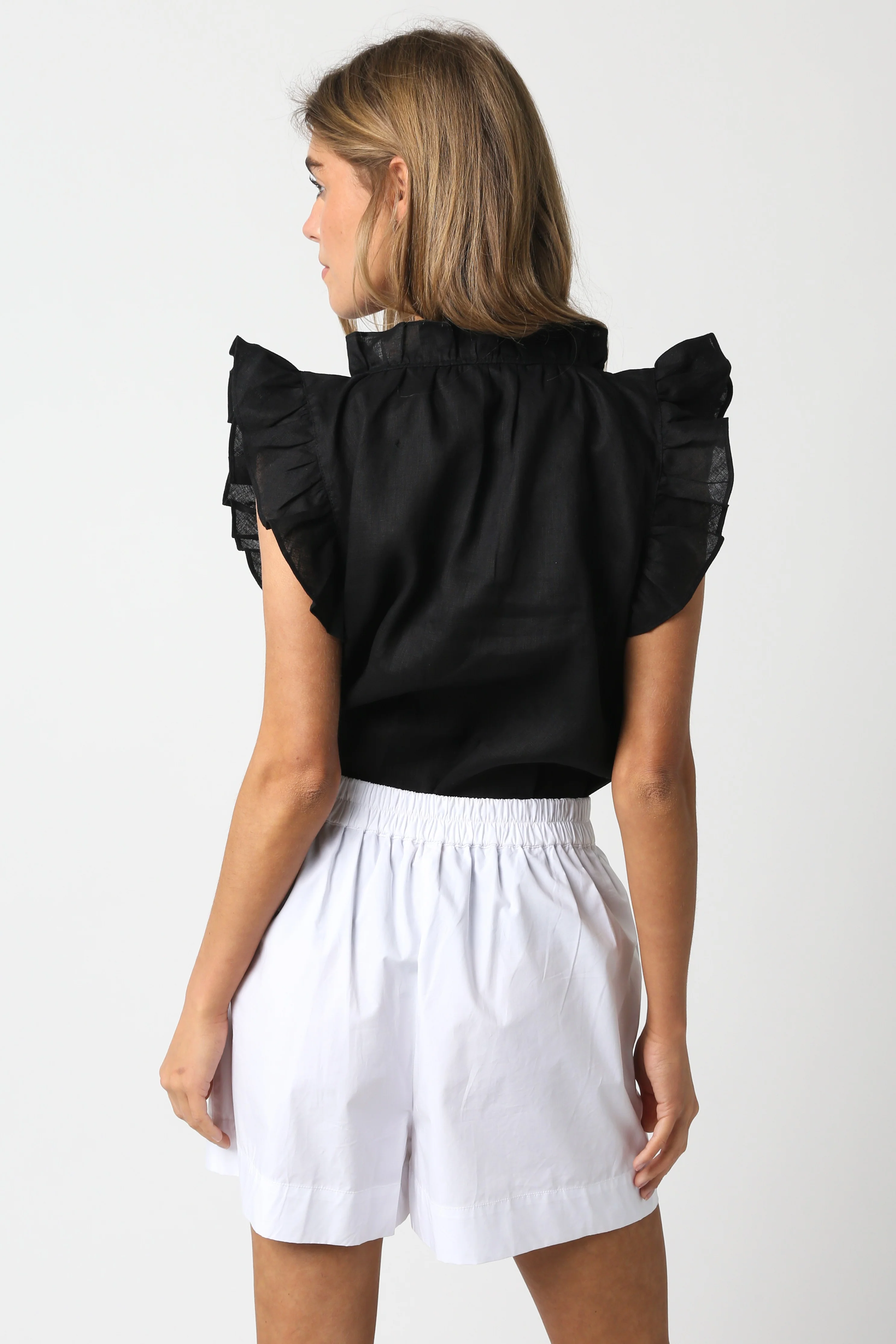 Heidi Linen Ruffle Blouse - Image 3