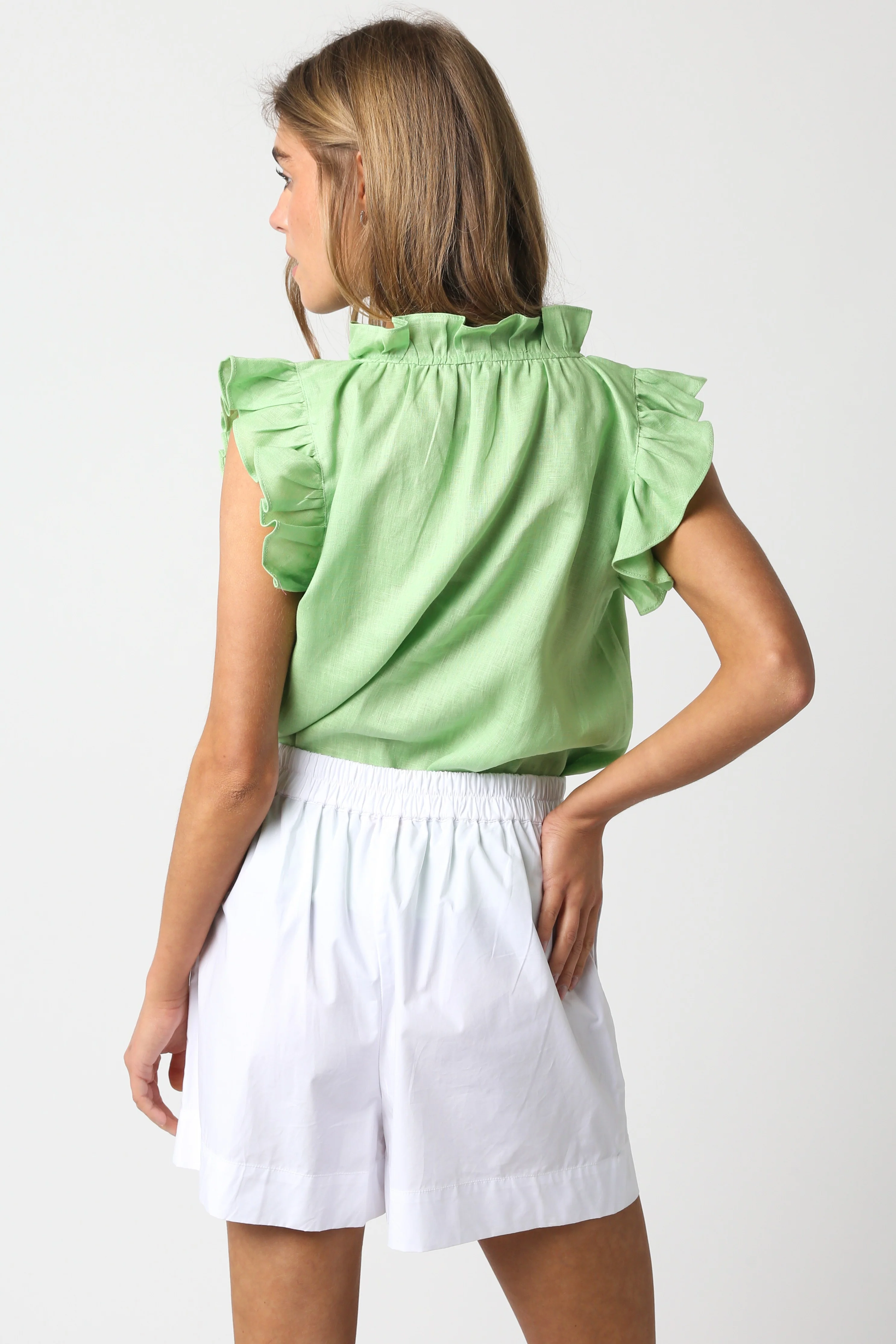 Heidi Linen Ruffle Blouse - Image 4