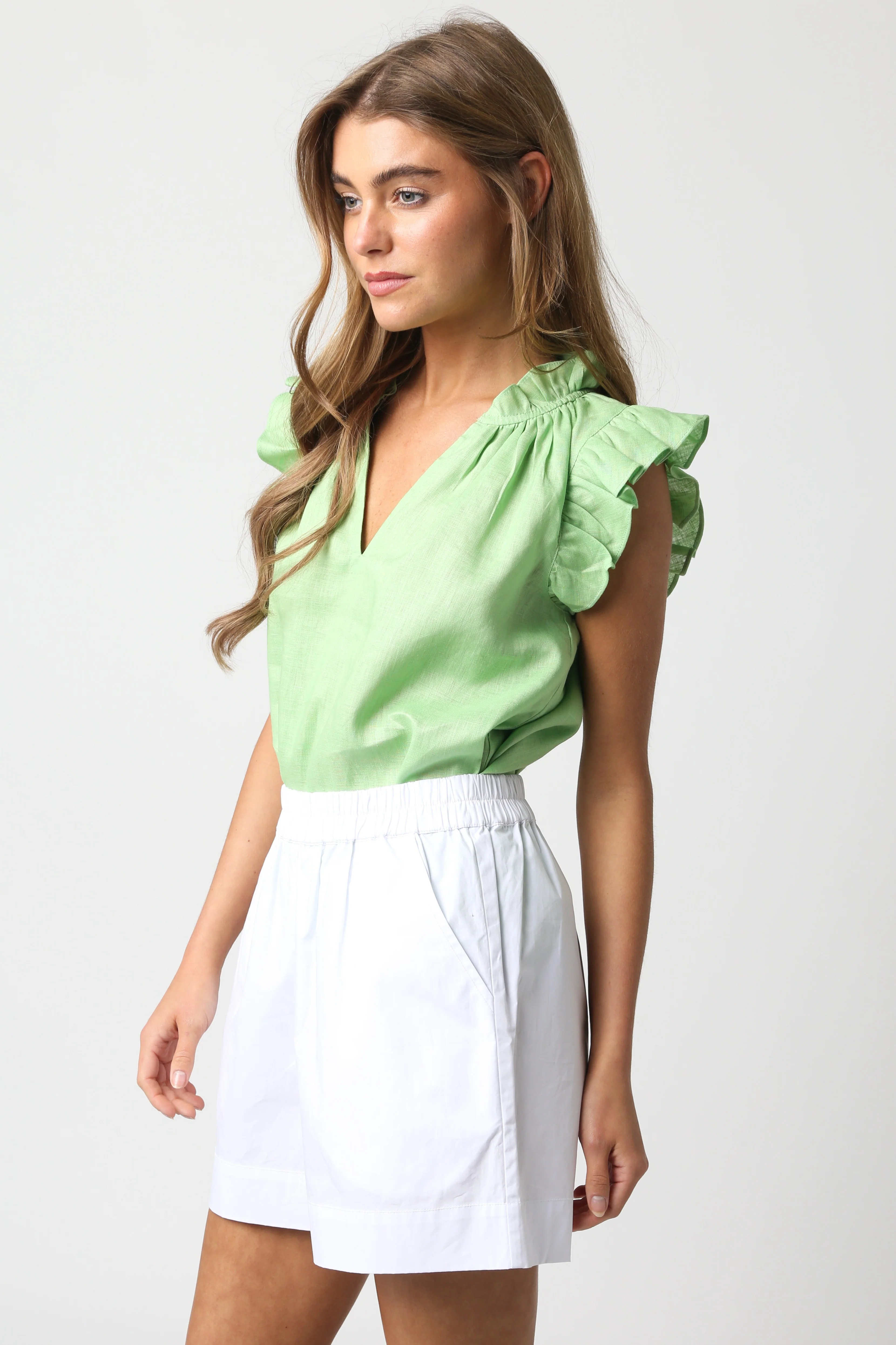 Heidi Linen Ruffle Blouse - Image 6
