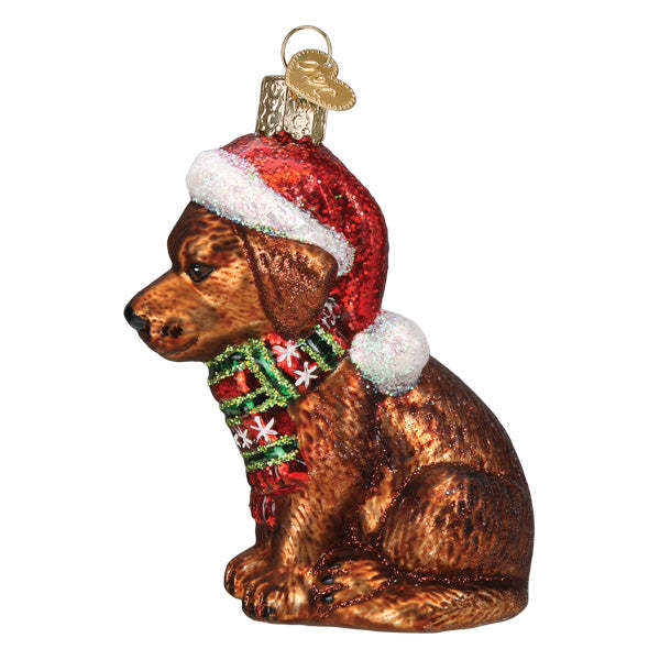 Holiday Chocolate Labrador Pup Ornament - Image 2