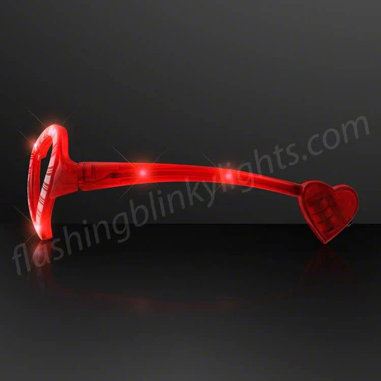 Holiday Hearts Light Up Candy Cane Glasses - Image 2