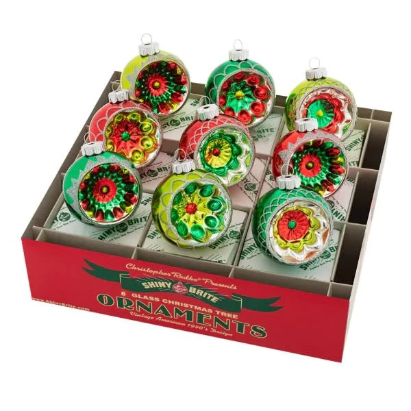 Holiday Splendor Decorated 9 Count 2.5" Reflector Rounds