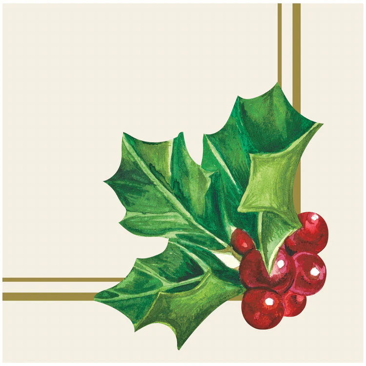 Holly Cocktail Napkin