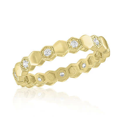 Honeycomb Eternity Gold Layers Ring - Image 3