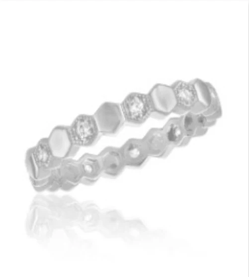 Honeycomb Eternity Stack Ring