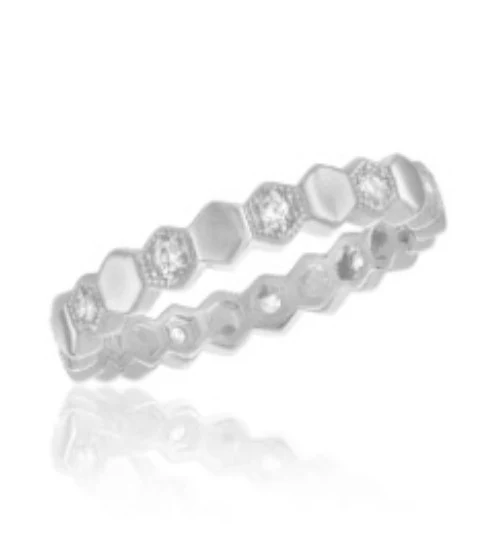 Honeycomb Eternity Stack Ring - Image 5
