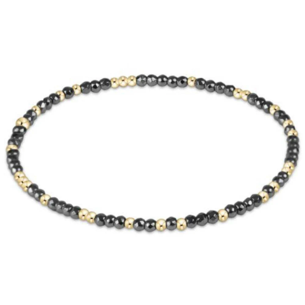 Hope Unwritten Silver Faceted Hematite 2mm Bead Bracelet