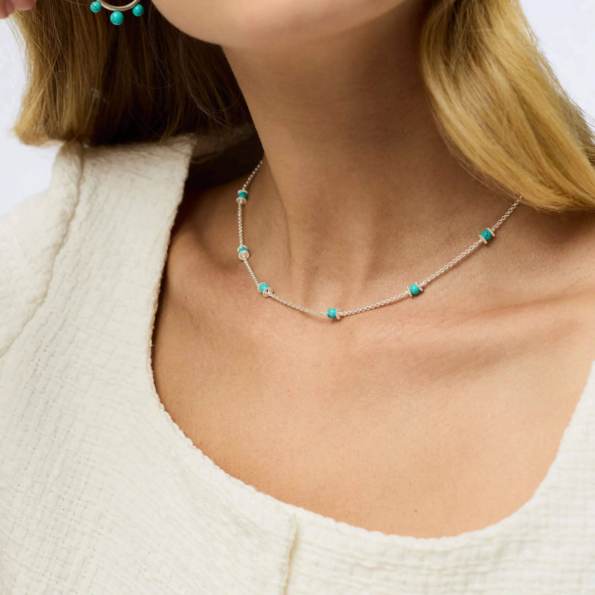 Hydra Delicate Station Necklace Silver
