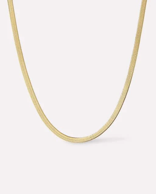 Ina Herringbone Gold Chain Necklace - Image 3