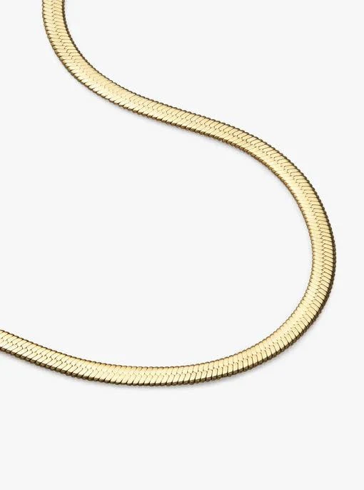 Ina Herringbone Gold Chain Necklace - Image 4