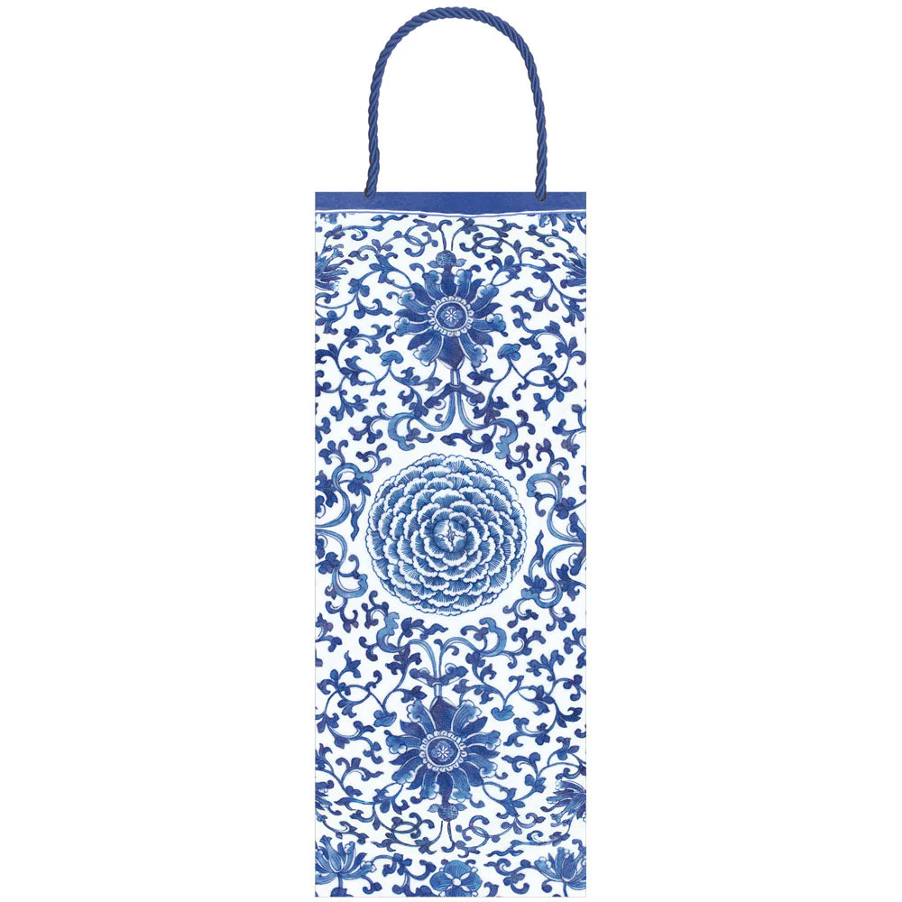 Indigo Garden Blue/White Bottle Bag