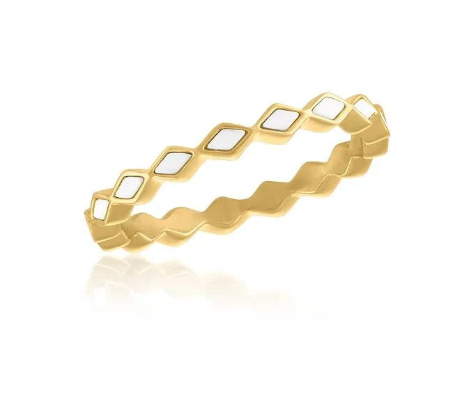 Infinity White Diamond Gold Layers Ring - Image 2